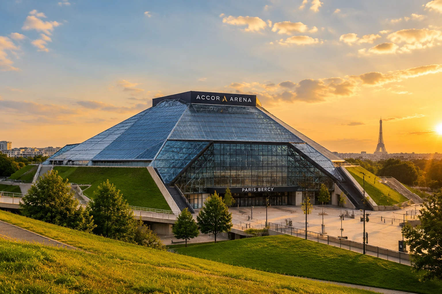 Architecture extérieure de l'Accor Arena Paris
