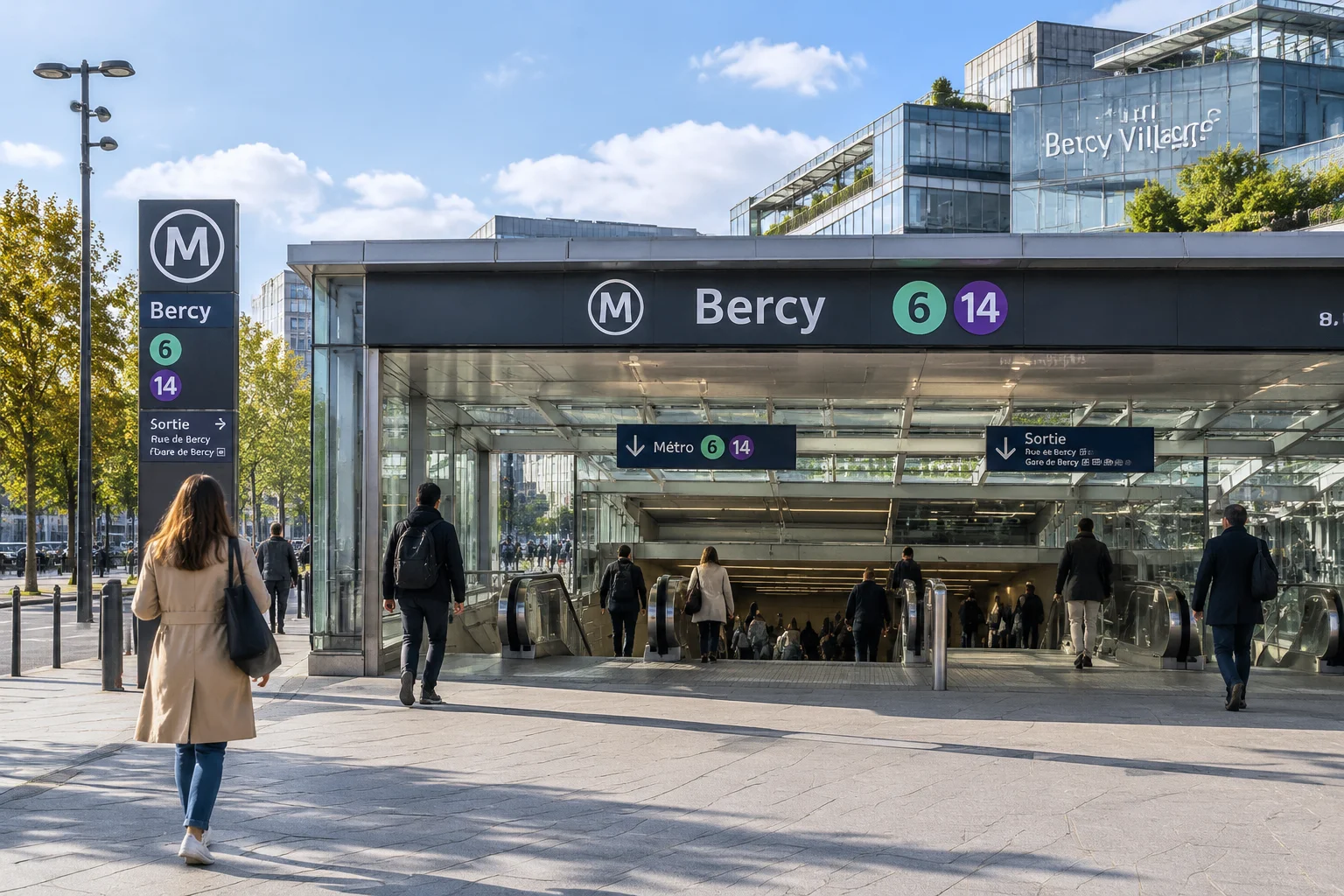 Liaisons de transports en commun vers Bercy